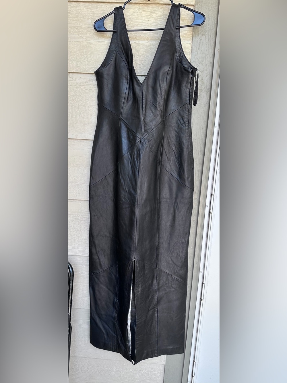 Harley-Davidson Black Leather Maxi Dress Perfect for a Biker Wedding